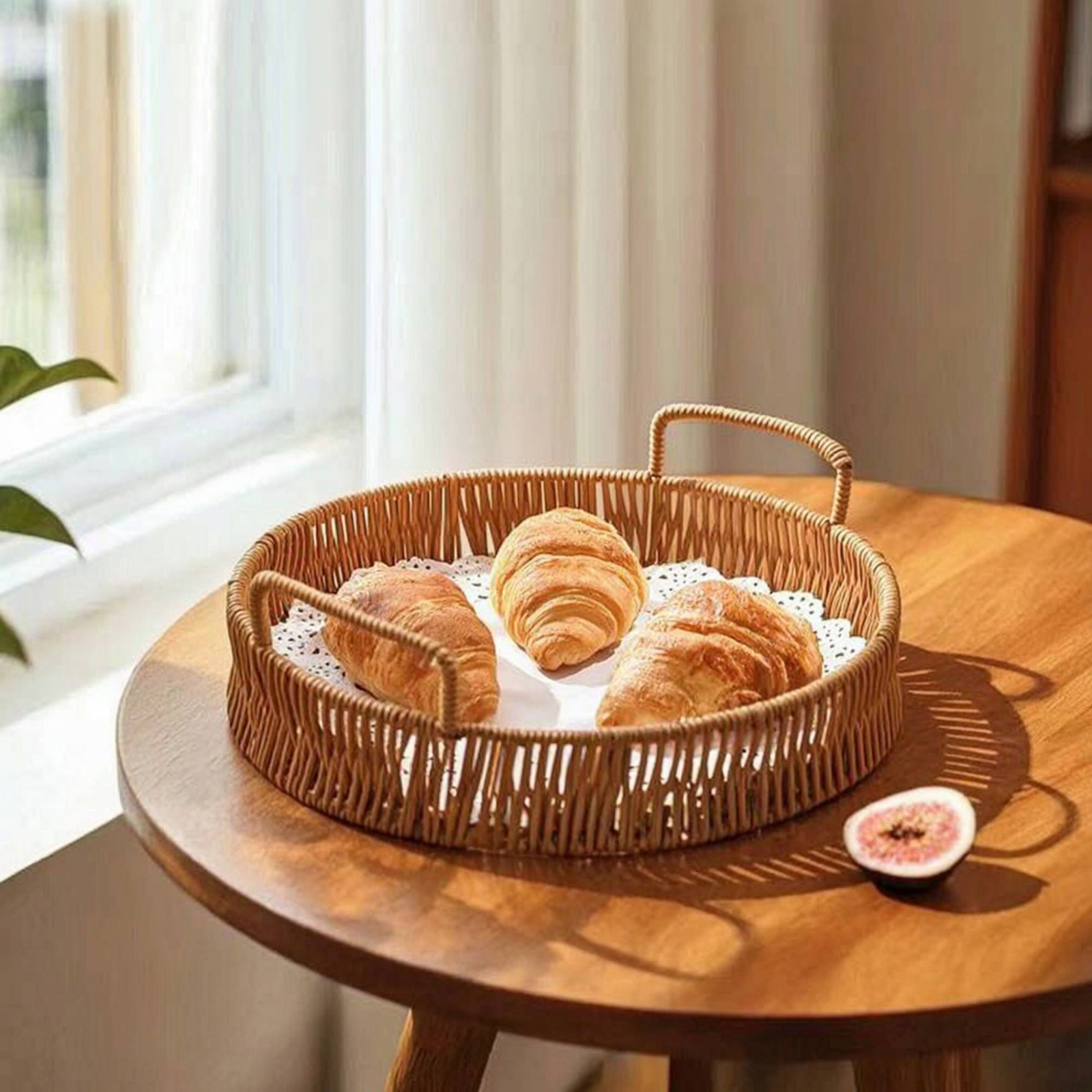 Rattan Tray Handle - Nampan Sajian Anyaman dengan Pegangan, Nampan