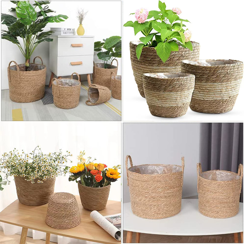 Rattan Tray Handle - 1 buah pot tanaman dengan pegangan