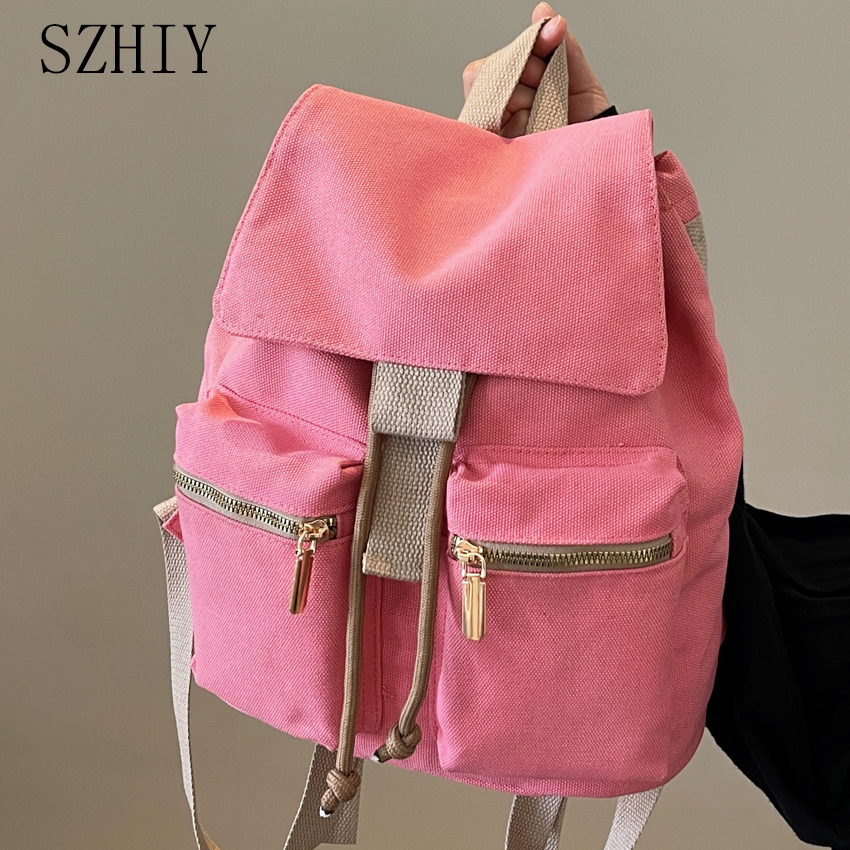 Interior Design School - Ransel kanvas wanita tas Travel desainer