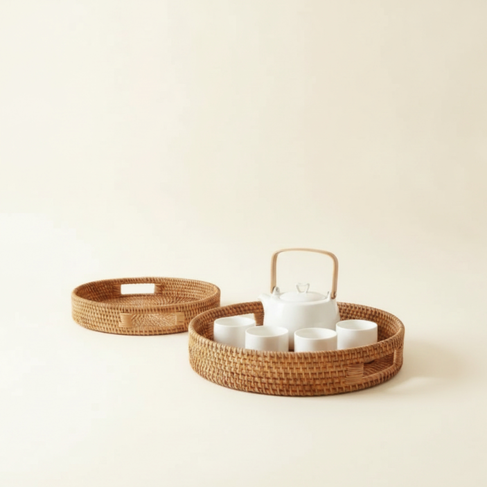 Rattan Tray Handle - 2 Buah Nampan Rotan dengan Pegangan