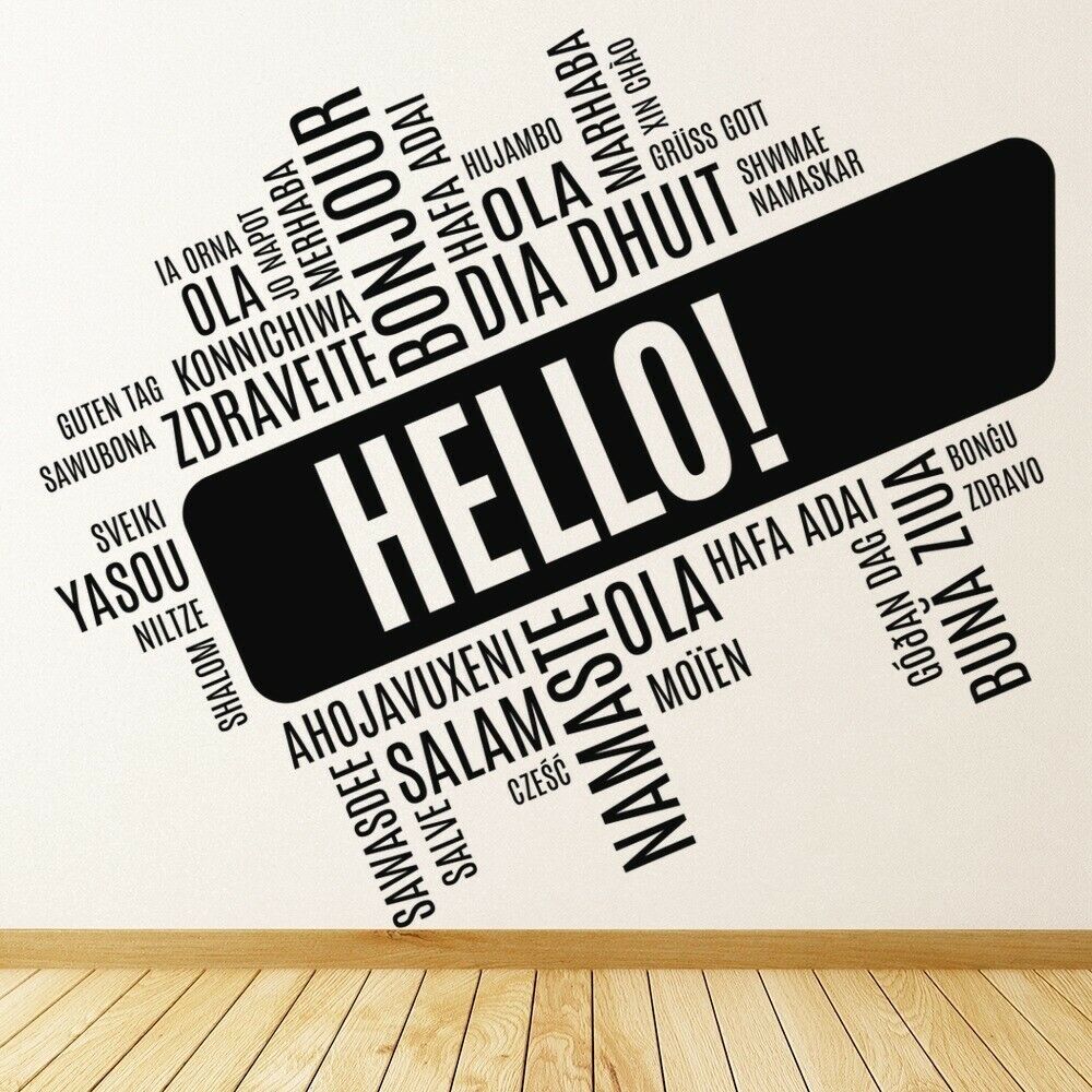 Interior Design Language - Halo Bahasa Asing Stiker Dinding Ruang