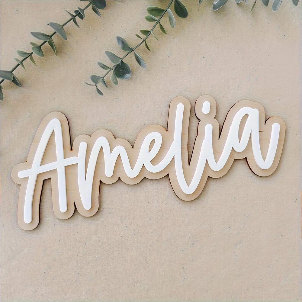Interior Design Names - Plakat Nama Kayu Dua Lapis yang