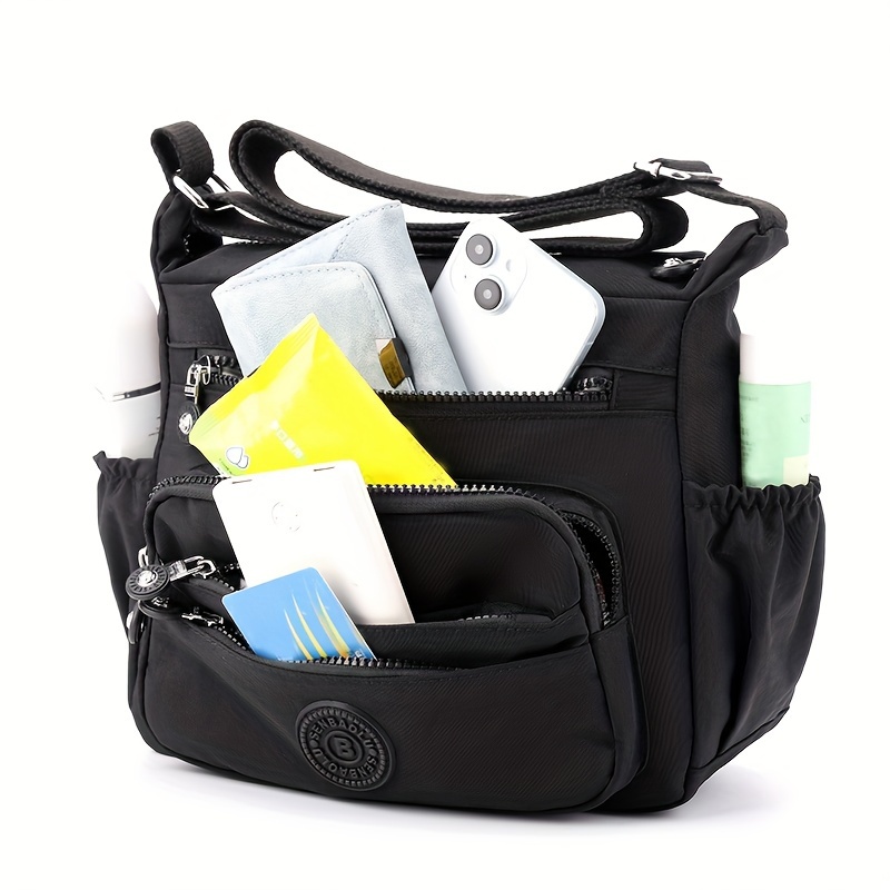 Interior Design School - Tas Selempang Chic Nilon Hitam Ringan