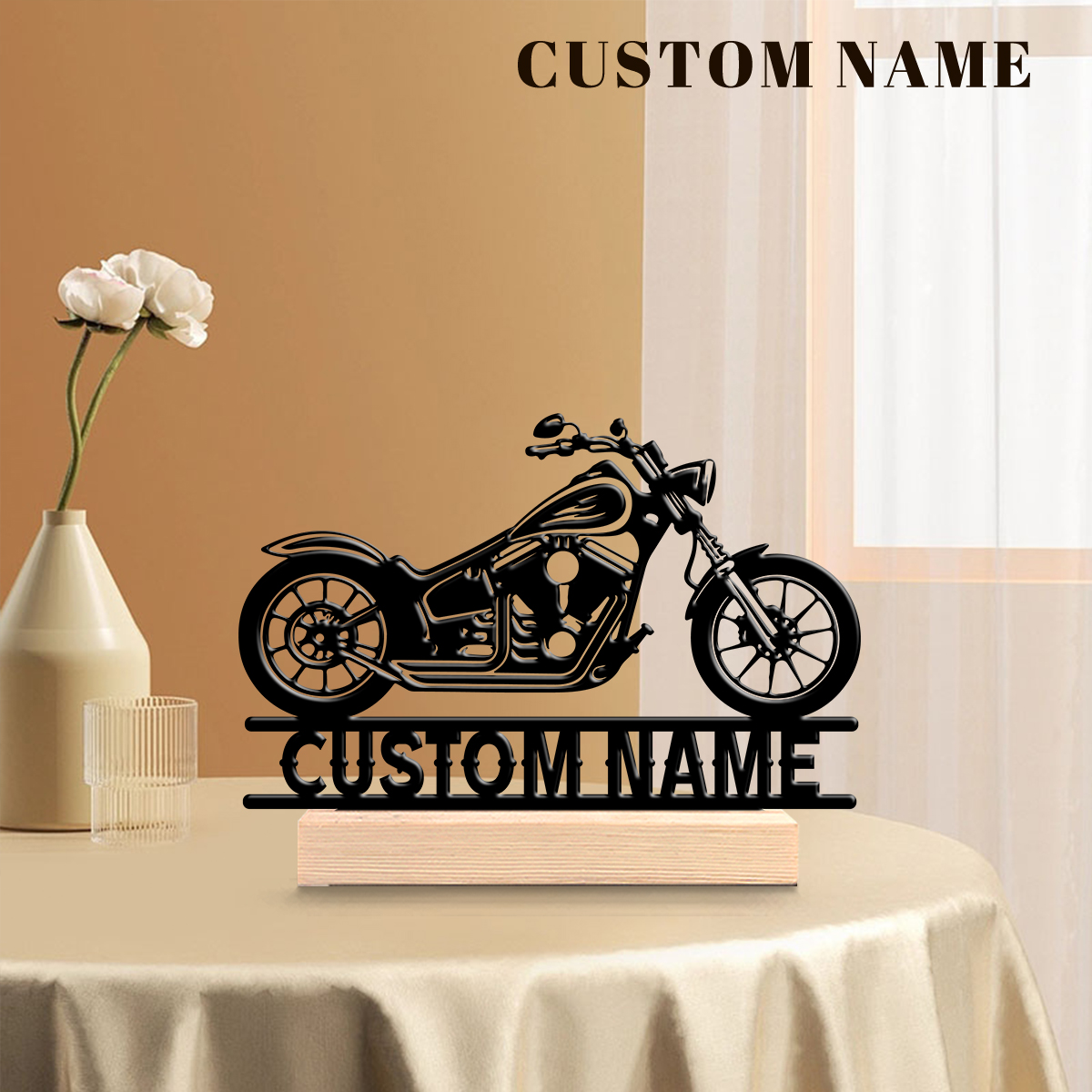 Interior Design Names - 1Pc Ornamen Seni Logam Berbasis Kayu