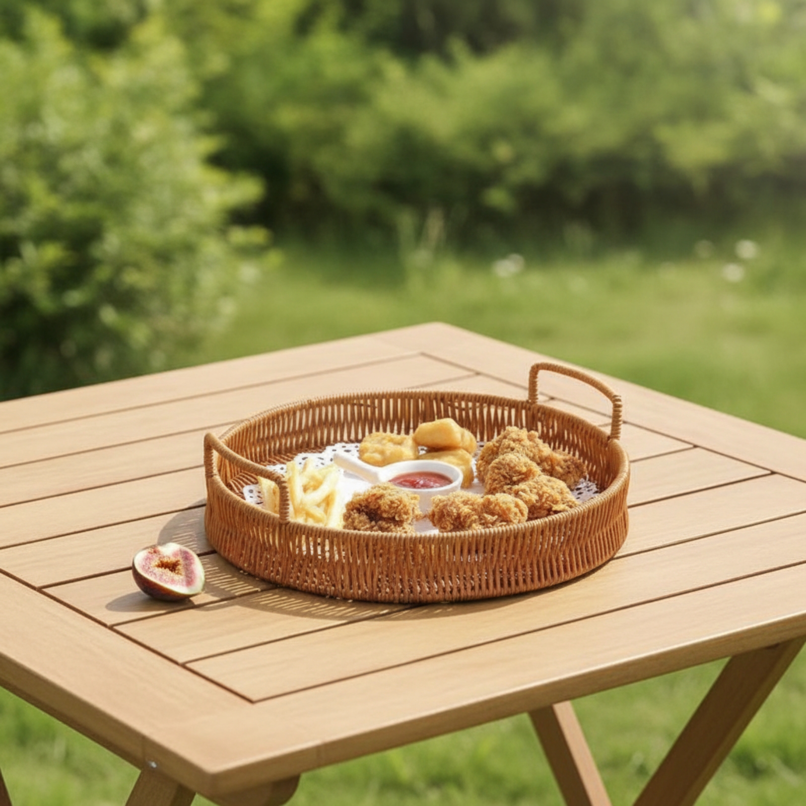 Nampan Sajian Anyaman dengan P - Rattan Tray Handle ulasan dan harga
