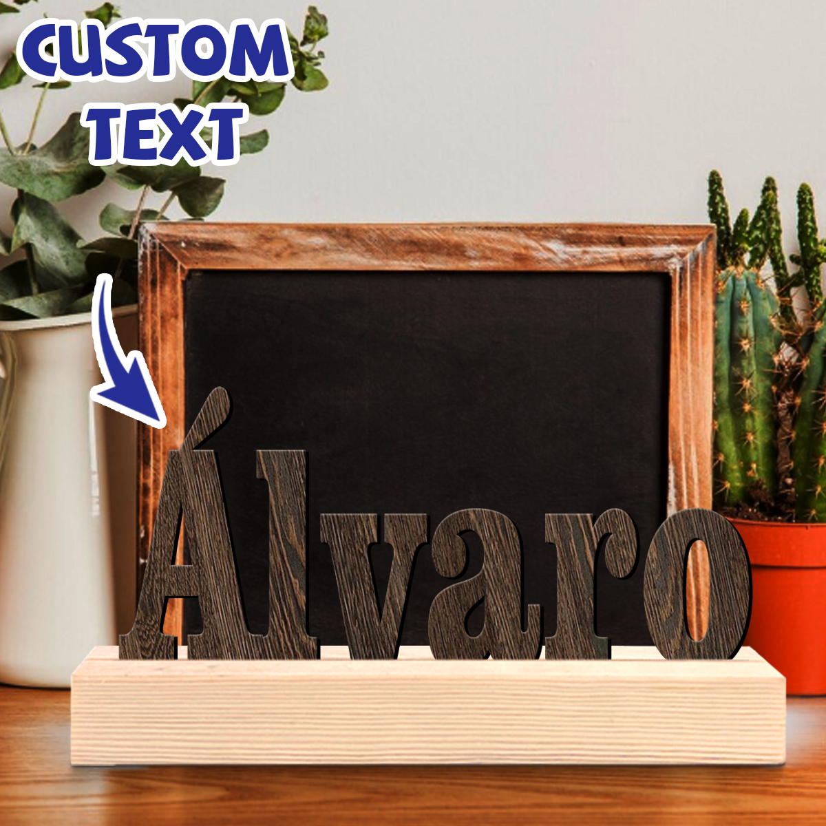 1pc Papan Nama Kayu Custom, Ta - Interior Design Names ulasan dan harga