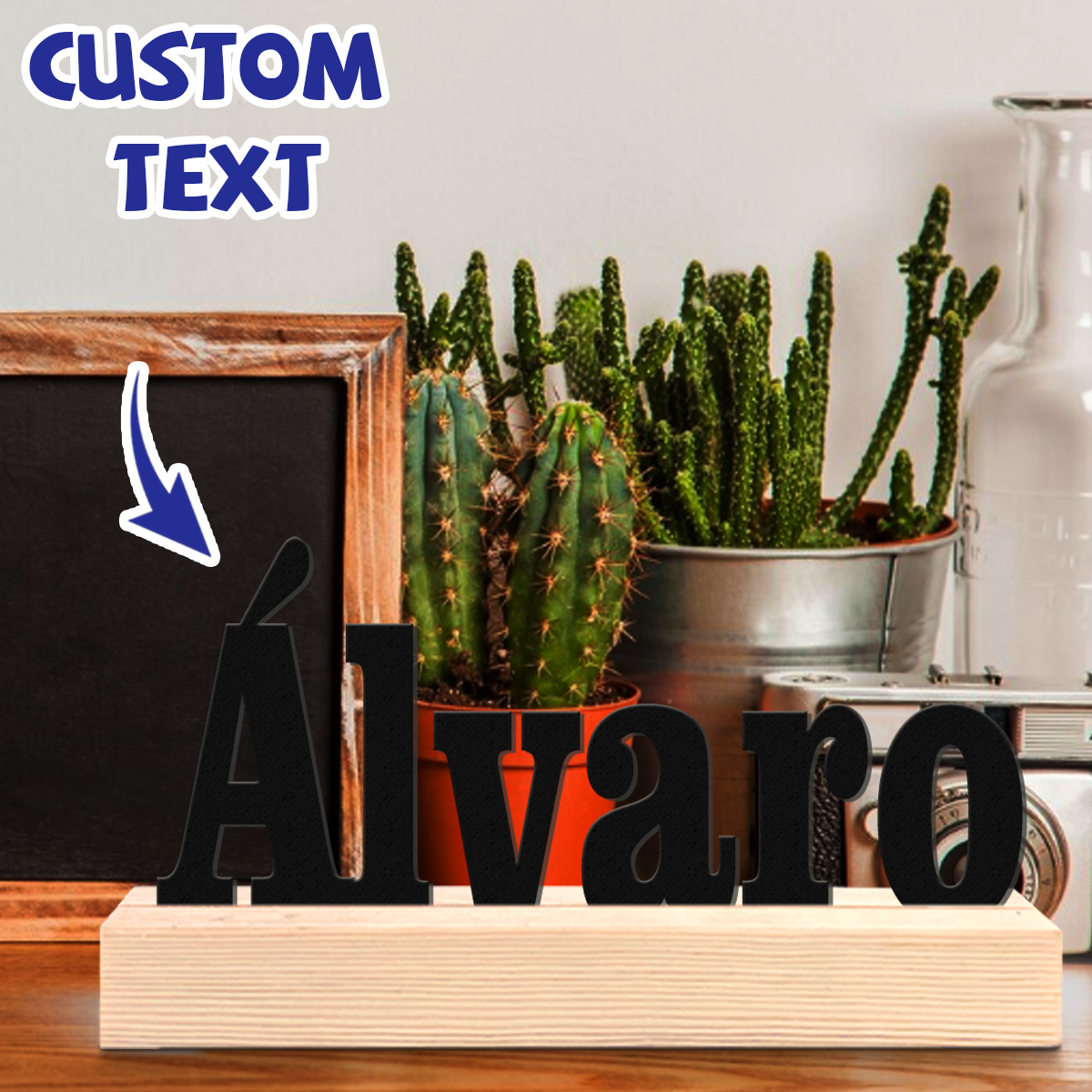 1pc Papan Nama Kayu Custom, Ta - Interior Design Names ulasan dan harga