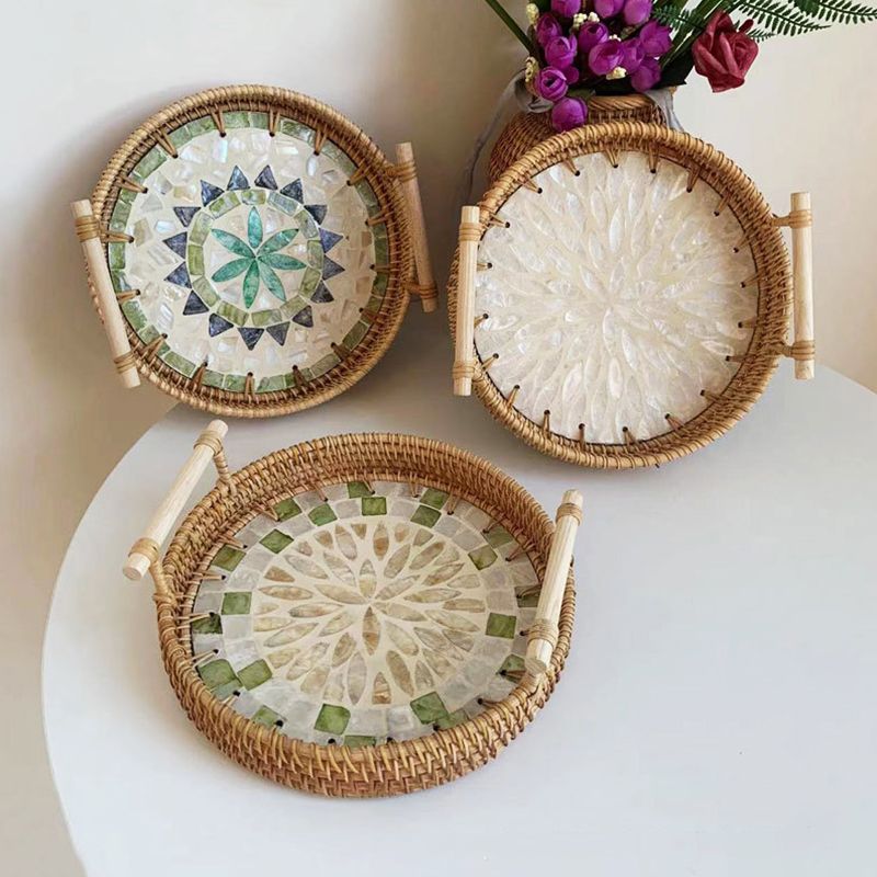 Nampan anyaman rotan buatan ta - Rattan Tray Handle ulasan dan harga