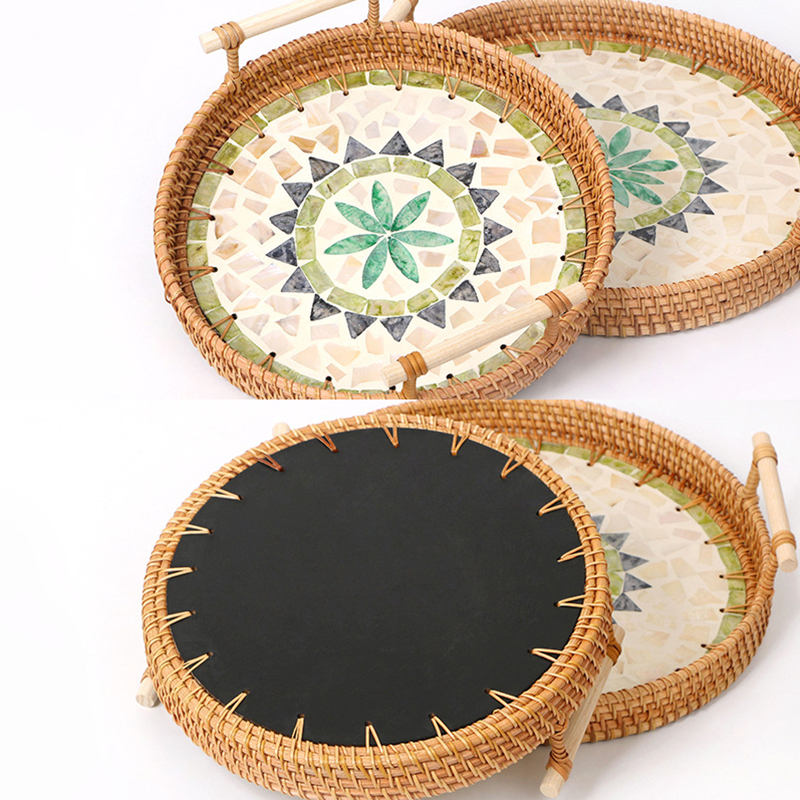 Nampan anyaman rotan buatan ta - Rattan Tray Handle ulasan dan harga