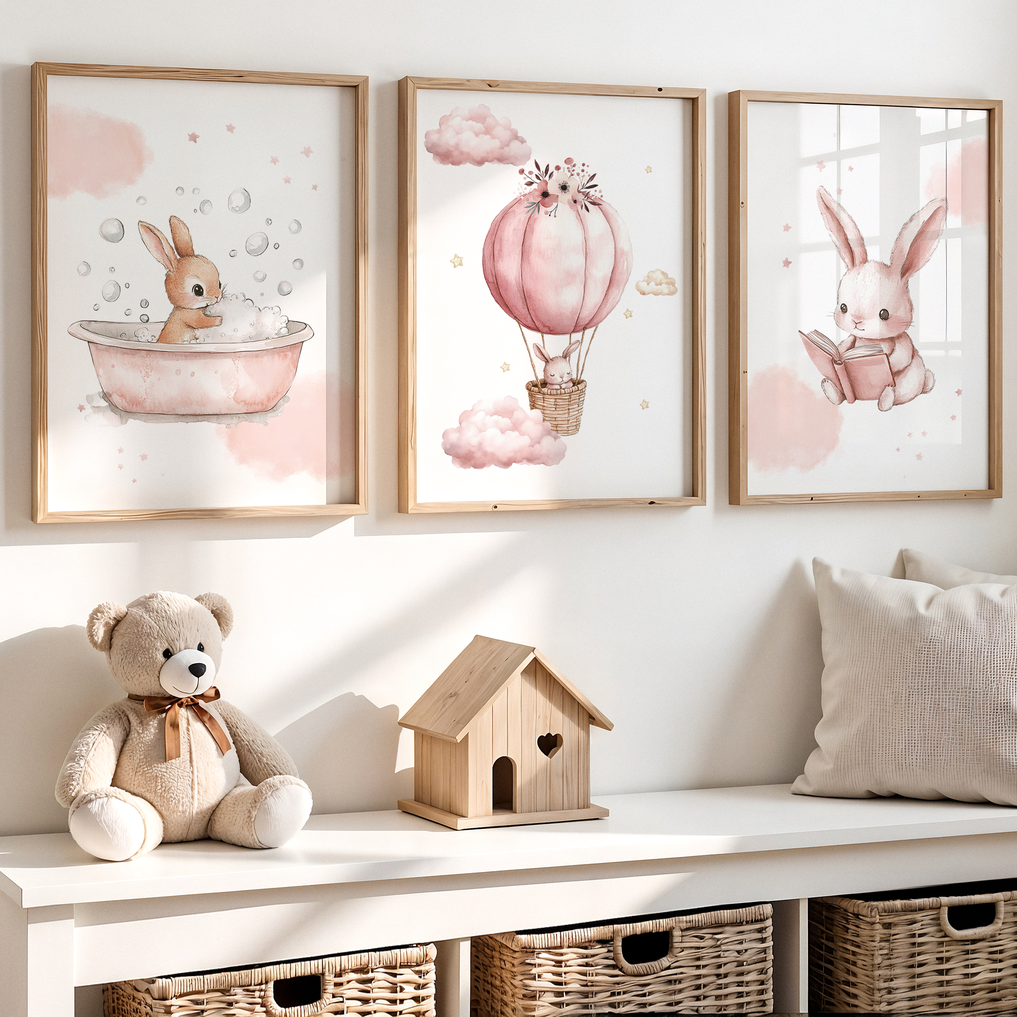Kartun Kelinci Merah Muda Keci - Interior Design Room ulasan dan harga