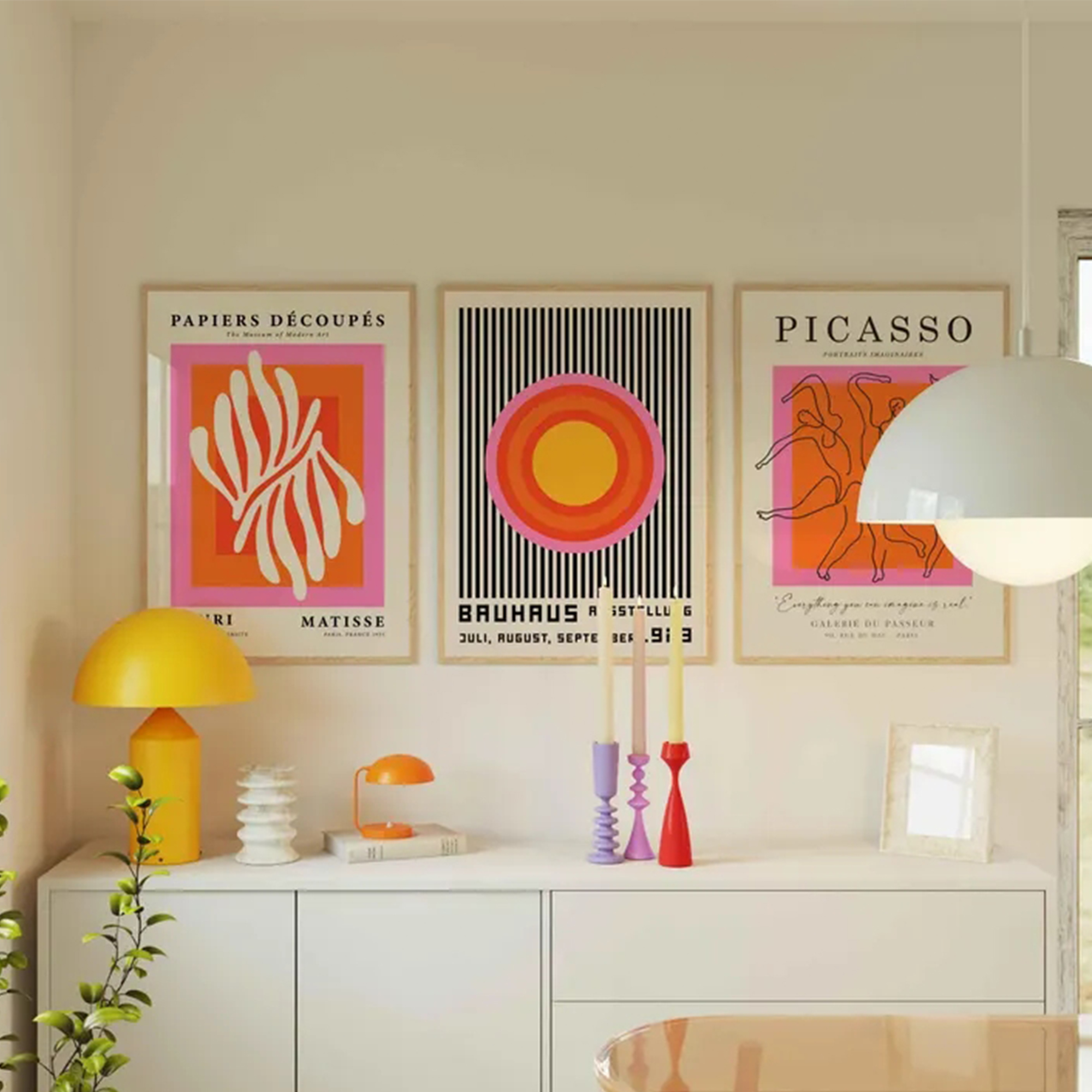 3 Buah Gambar Poster Lukisan K - Interior Design Room ulasan dan harga