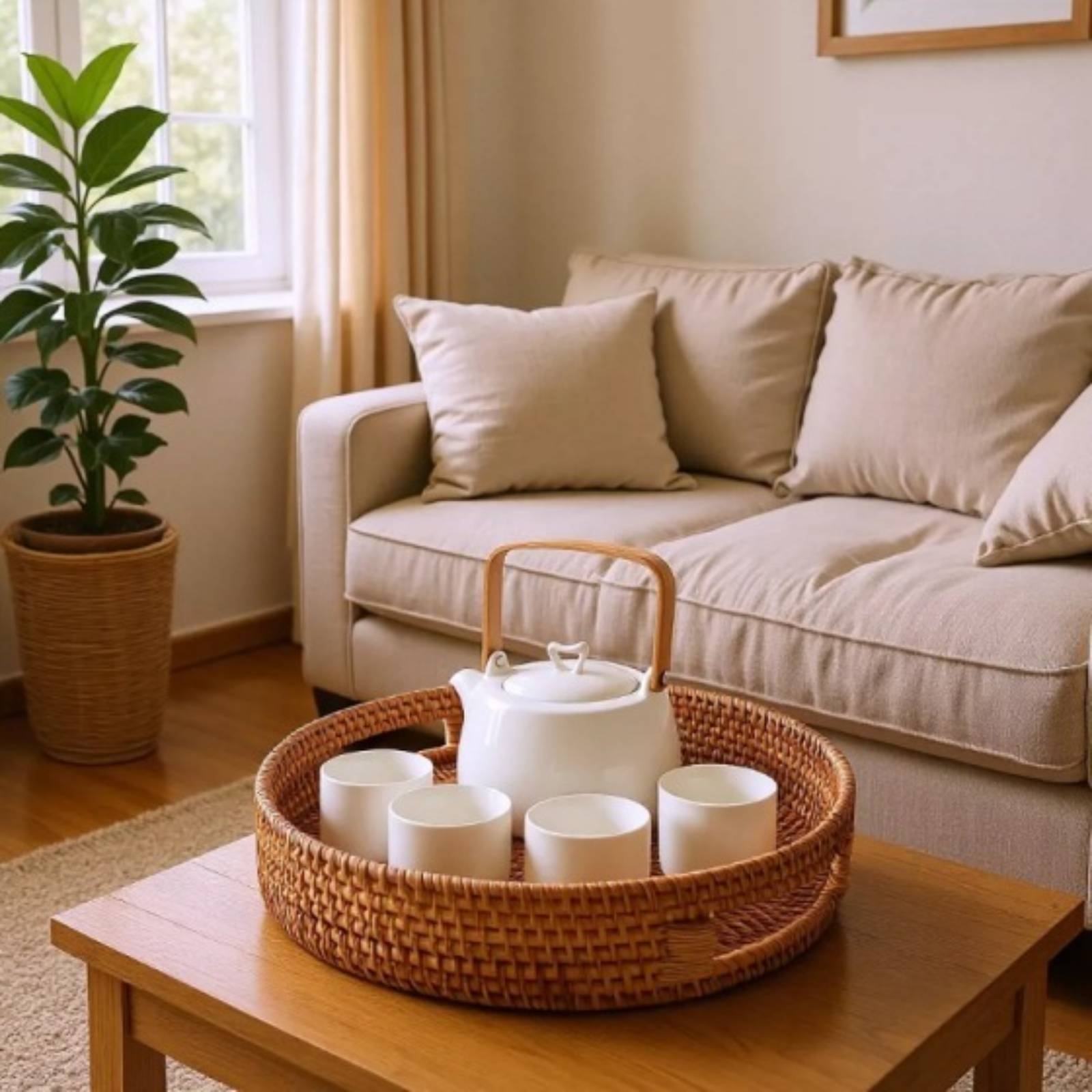 2 Buah Nampan Rotan dengan Peg - Rattan Tray Handle ulasan dan harga