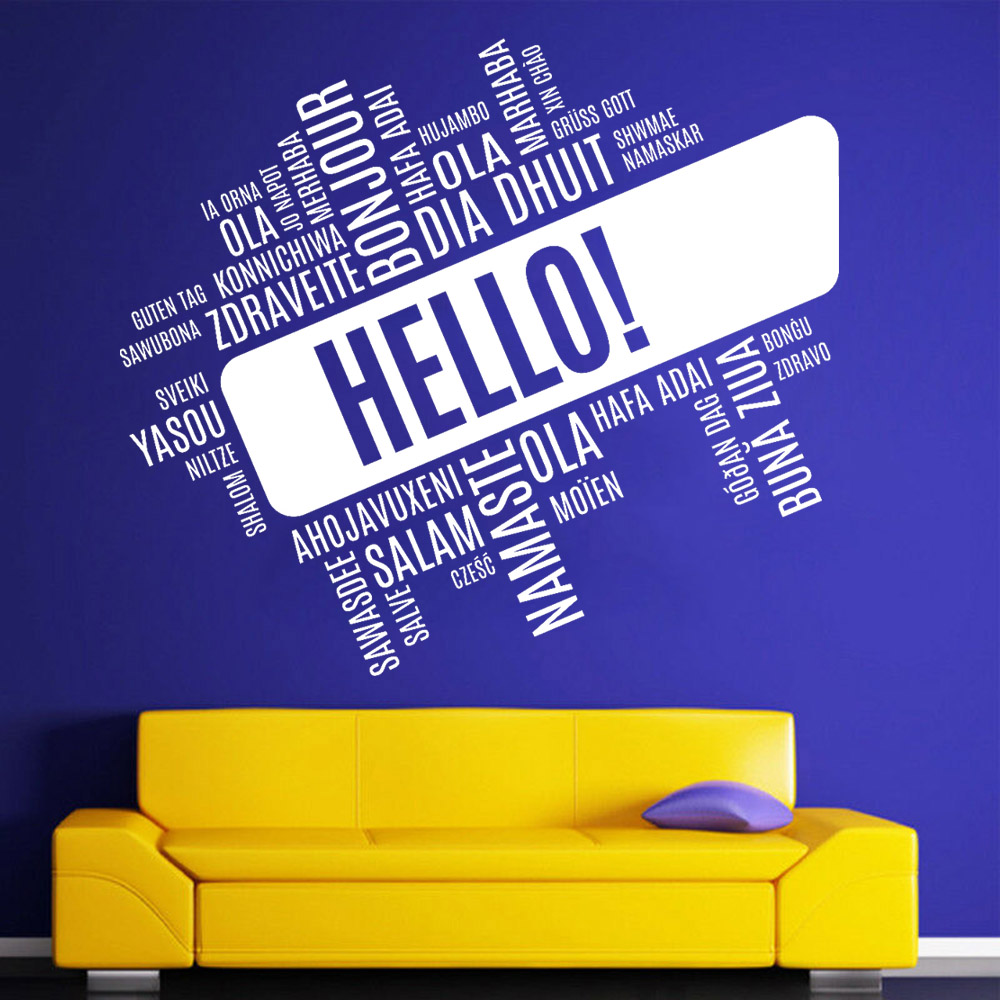 Halo Bahasa Asing Stiker Dindi - Interior Design Language ulasan dan harga