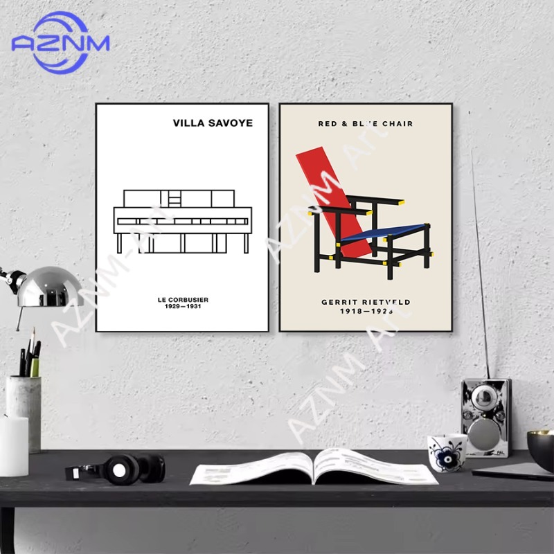 Poster Arsitektur Abstrak Desa - Interior Design Studio ulasan dan harga