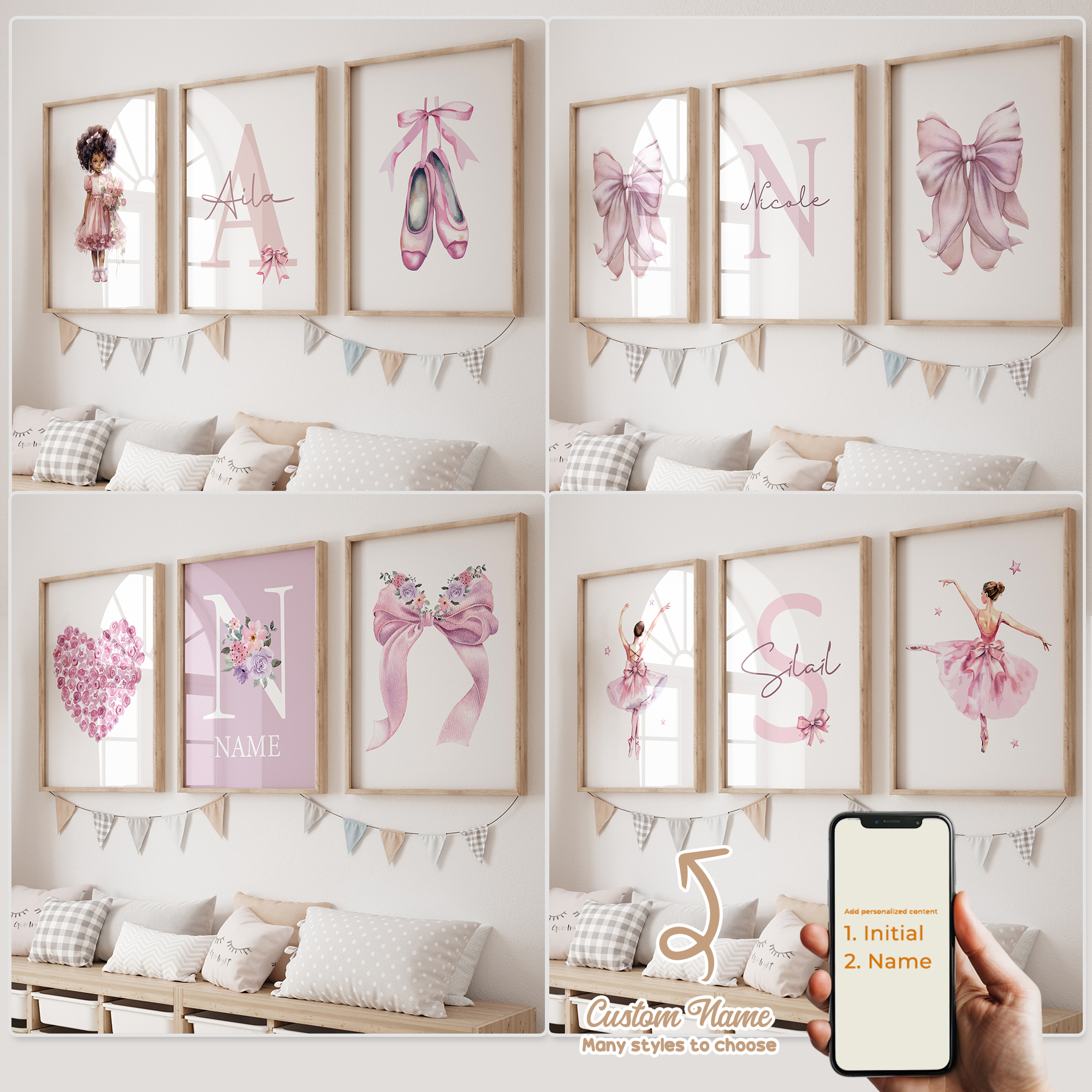 3pcs Lukisan Kanvas Poster Gam - Interior Design Room ulasan dan harga