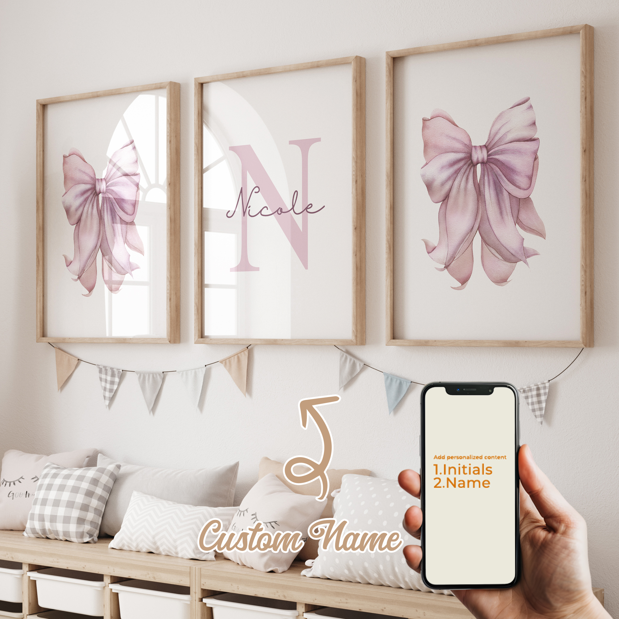 3pcs Lukisan Kanvas Poster Gam - Interior Design Room ulasan dan harga