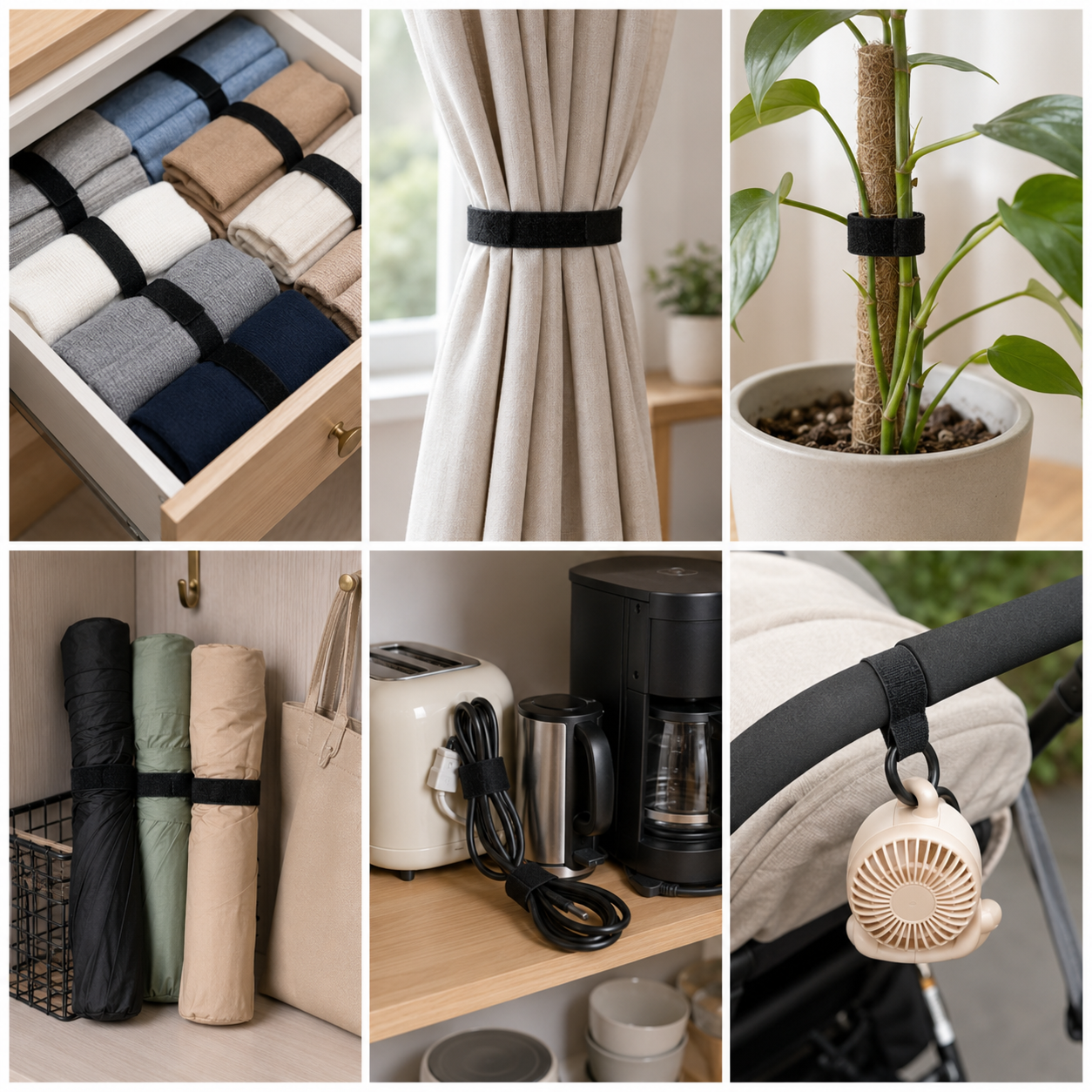 Tali Velcros hitam reusable or - Interior Design Ideas ulasan dan harga