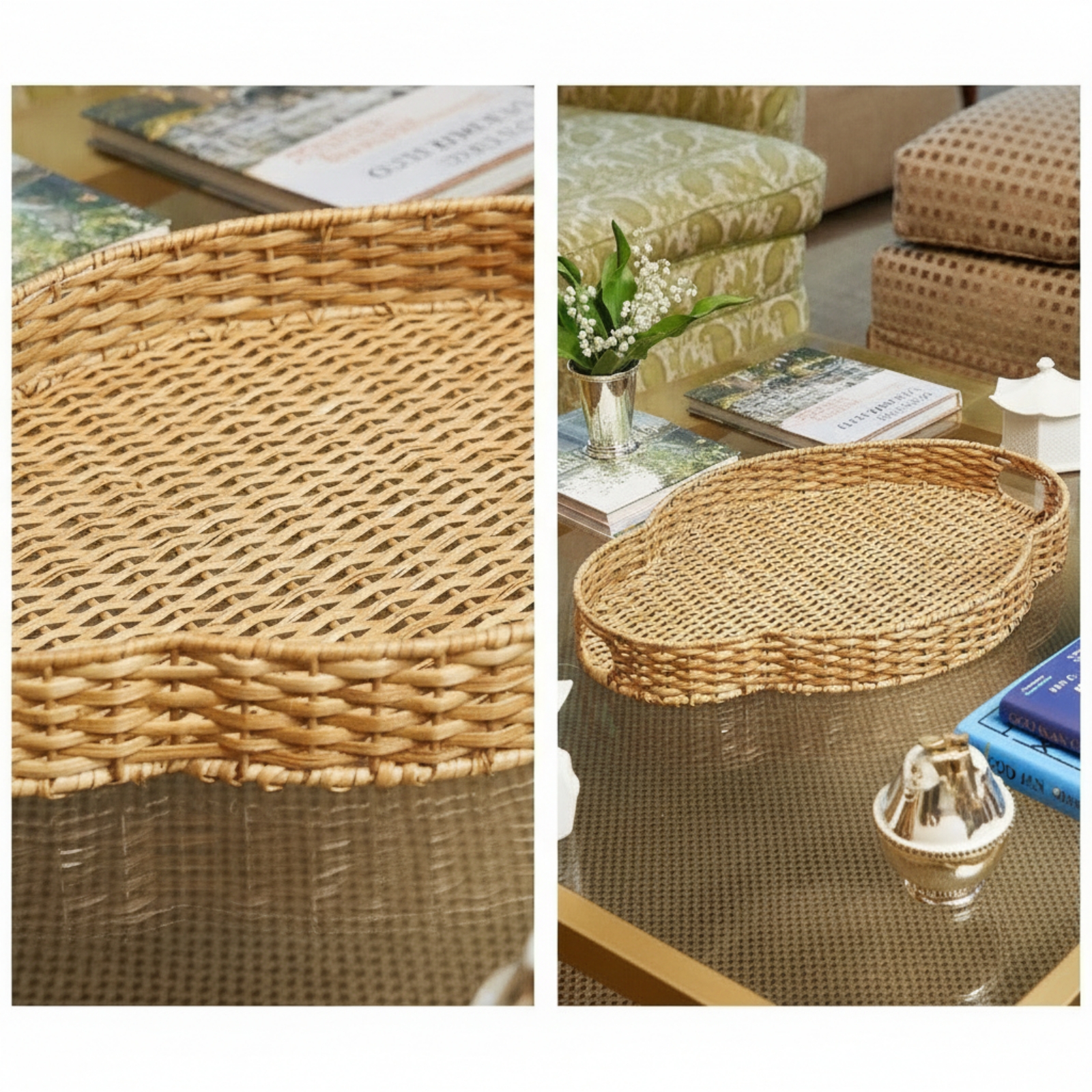 Nampan Anyaman Rotan dengan Pe - Rattan Tray Handle ulasan dan harga