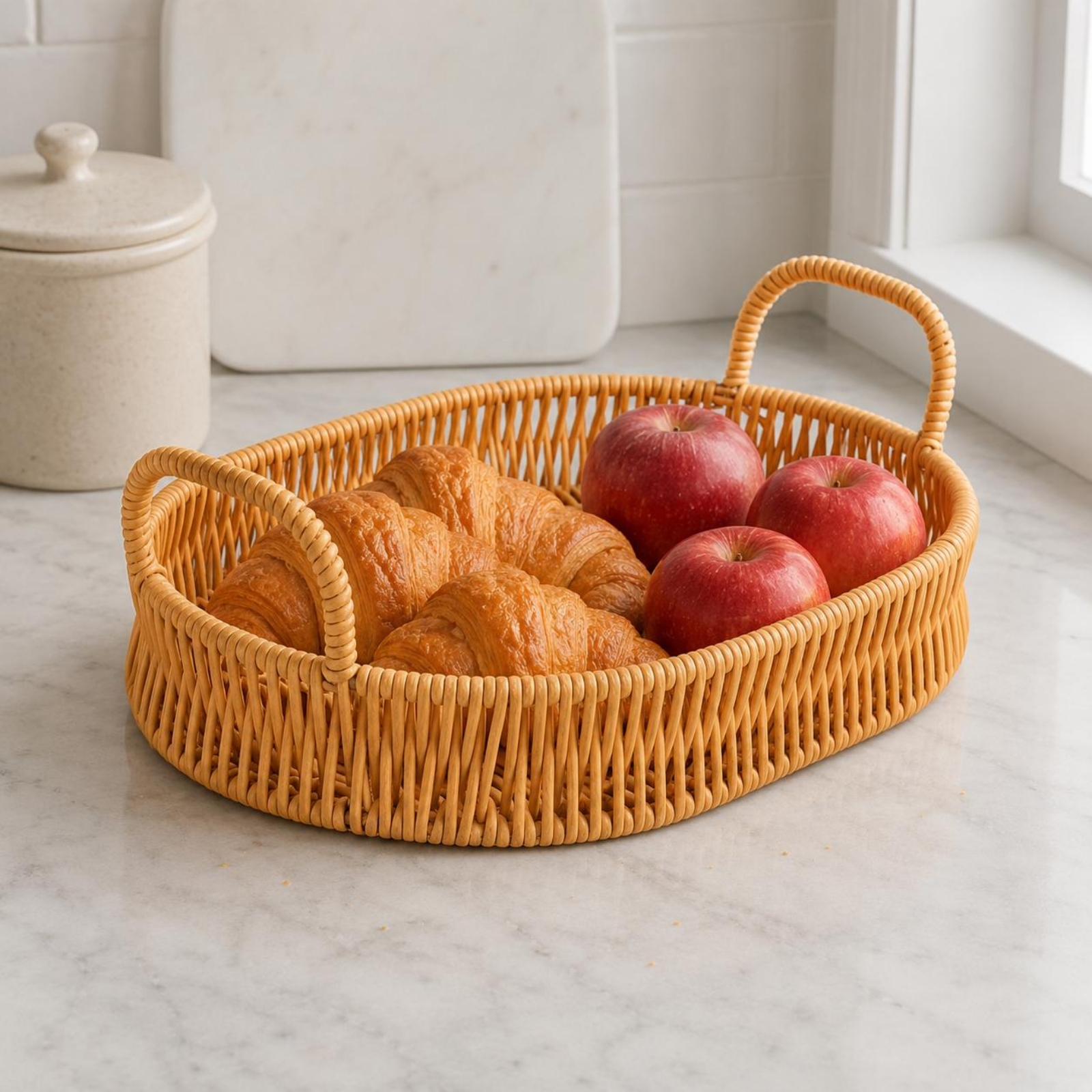 Nampan Sajian Anyaman dengan P - Rattan Tray Handle ulasan dan harga