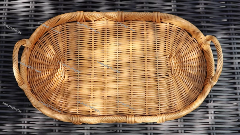 Nampan Dekorasi Rotan, Nampan  - Rattan Tray Handle ulasan dan harga