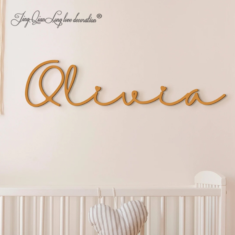Papan Nama Bayi Kayu Kustom, H - Interior Design Names ulasan dan harga