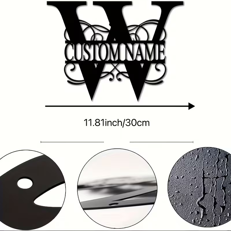 Seni Dinding Logam Monogram Ku - Interior Design Names ulasan dan harga