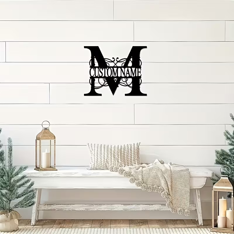 Seni Dinding Logam Monogram Ku - Interior Design Names ulasan dan harga