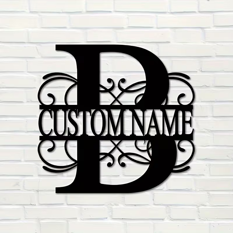 Seni Dinding Logam Monogram Ku - Interior Design Names ulasan dan harga