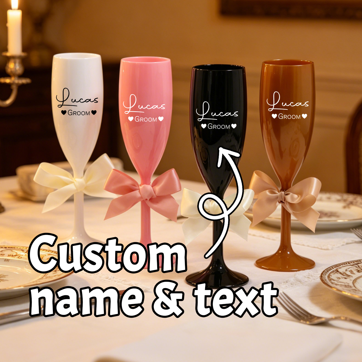 Gelas Champagne Nama Kustom, G - Interior Design Names ulasan dan harga